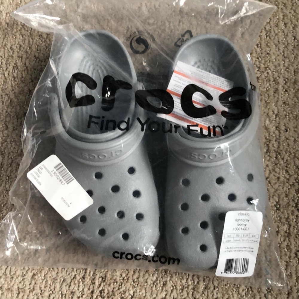 Light grey crocs